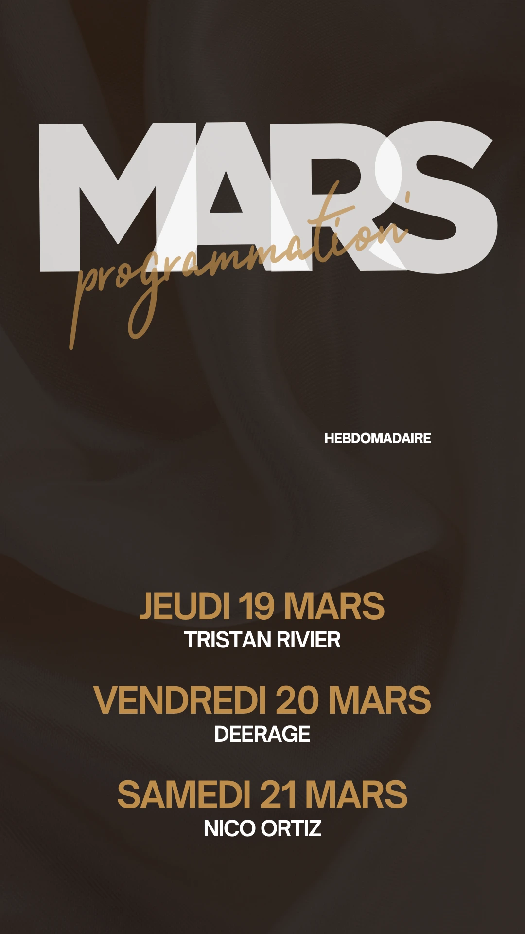 programmation Le Garage S3 mars 2026