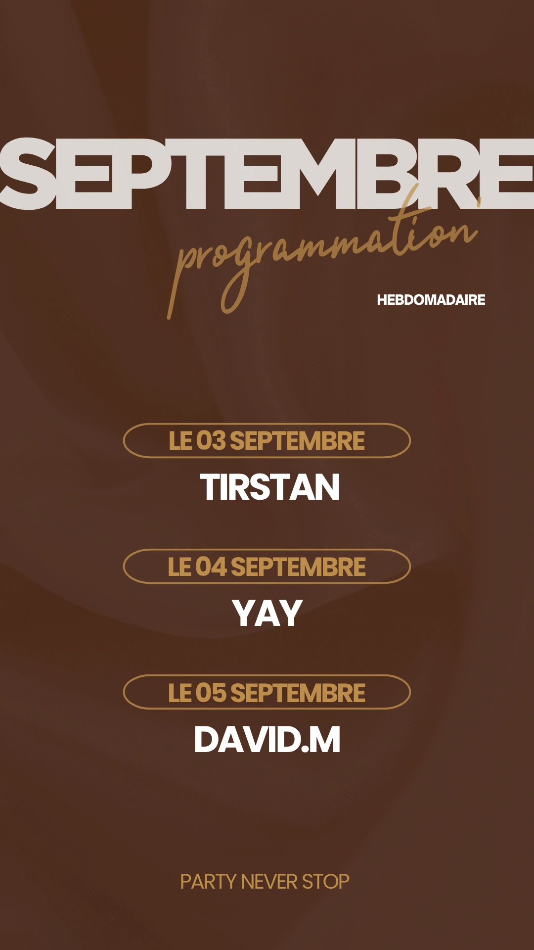 03, 04 et 05 Septembre