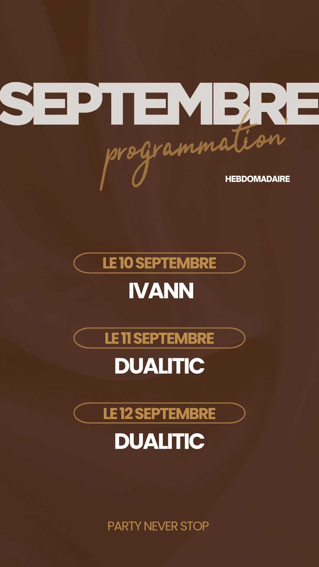10, 11 et 12 Septembre