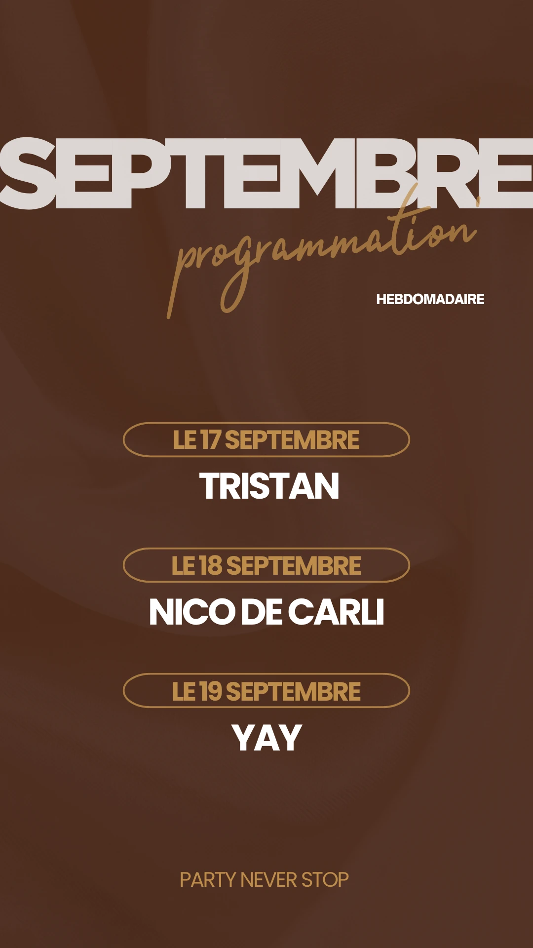 17, 18 et 19 Septembre